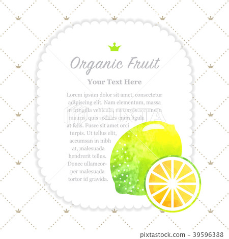 Watercolor nature organic fruit memo frame Watercolor nature organic fruit memo frame 39596388