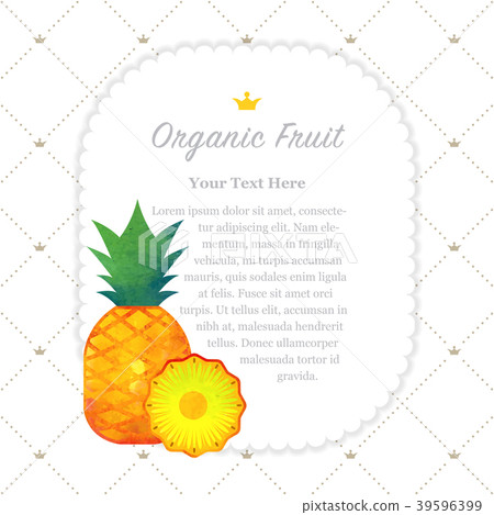 Watercolor nature organic fruit memo frame 39596399