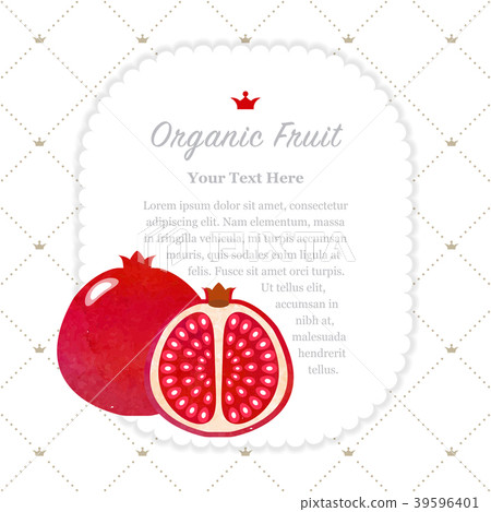 Watercolor nature organic fruit memo frame Watercolor nature organic fruit memo frame 39596401