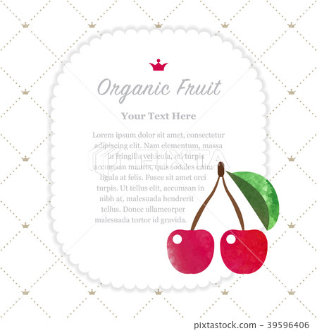 Watercolor nature organic fruit memo frame Watercolor nature organic fruit memo frame 39596406