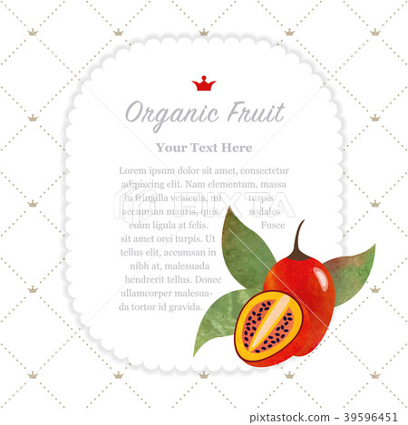 Watercolor nature organic fruit memo frame 39596451
