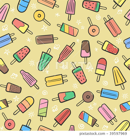 Cute seamless summer pattern with summer elements - Stock Illustration ...