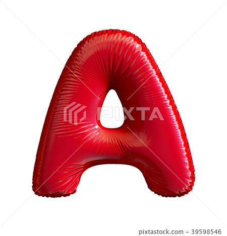 Red letter A made of inflatable balloon isolated Red letter A made of inflatable balloon isolated 39598546
