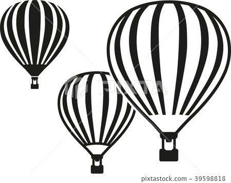 Three flying hot air balloons 39598818
