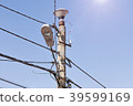 Electricity power mast close up. Mess of wires 39599169