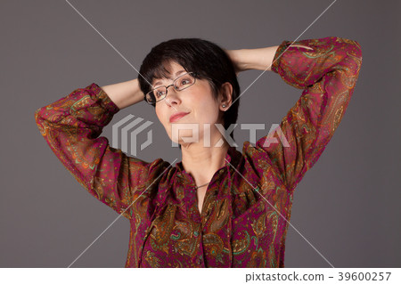 Portrait of a smiling middle aged caucasian woman Portrait of a smiling middle aged caucasian woman 39600257