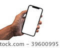 a man hand holding the black smartphone with free  39600995