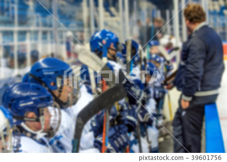 Blurred ice hockey team before game Blurred ice hockey team before game 39601756