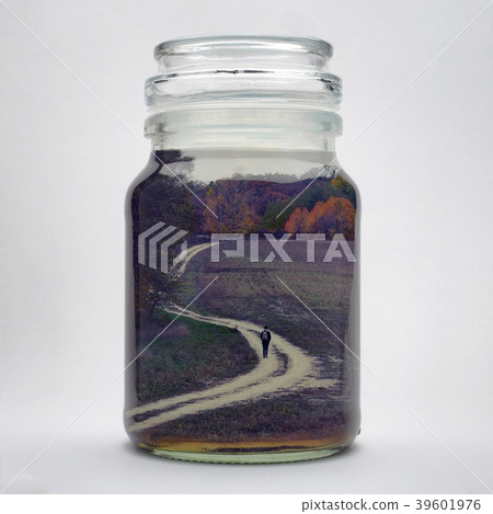 Landscape in jar, double exposure 39601976