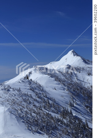 白雪皚皚的季節（2018年3月3日）的Mt.Benosan山的Kenpamine Mt. Kenzan 39602200