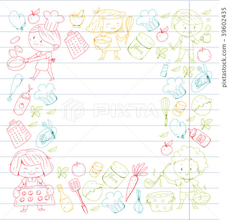 Chilren menu, kids cafe, restaurant. Kindergarten 39602435