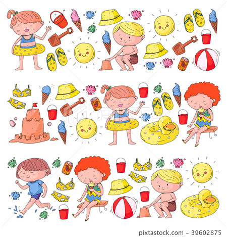 3 banners with kids on happy summer holiday 39602875