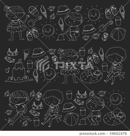 3 banners with kids on happy summer holiday 39602876