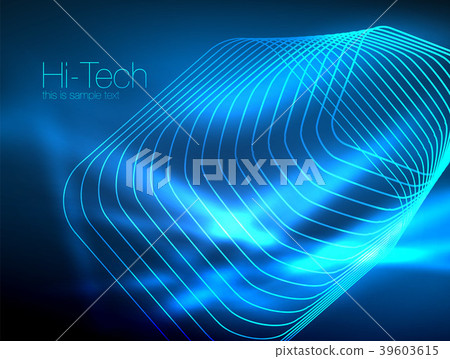 Neon glowing outline squares in dark 39603615