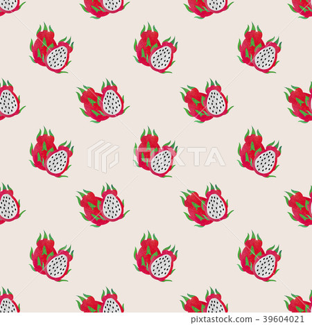 Seamless background watercolor tropical fruit 39604021