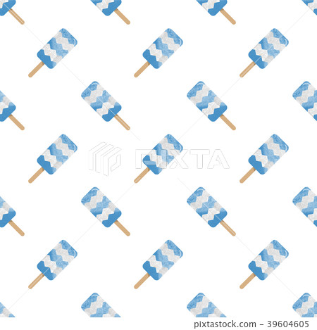 Seamless background watercolor popsicle dessert 39604605