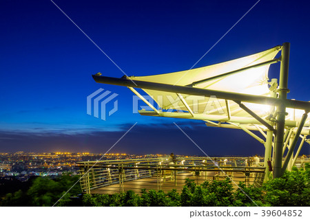 Aerial night view over Taichung City from Aofong H 39604852