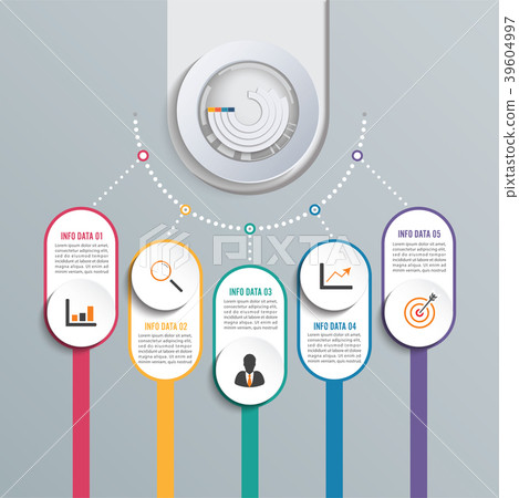 Abstract infographics number 5 options template. Abstract infographics number 5 options template. 39604997