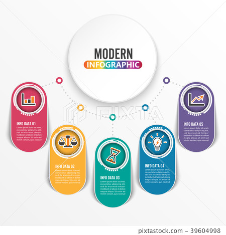 Abstract infographics number 5 options template. Abstract infographics number 5 options template. 39604998