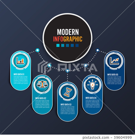 Abstract infographics number 5 options template. Abstract infographics number 5 options template. 39604999