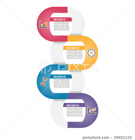 Template Timeline Infographic colored horizontal. Template Timeline Infographic colored horizontal. 39605220