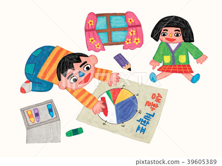 Vector illustration - daily life of children during the winter vacation. 001 Vector illustration - daily life of children during the winter vacation. 001 39605389