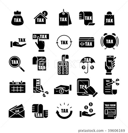 Tax and Currency Icon set Tax and Currency Icon set 39606169