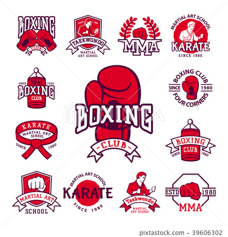 Set of cool fighting club emblems martial training Set of cool fighting club emblems martial training 39606302