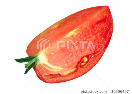 Oxheart tomato quarter slice, top view Oxheart tomato quarter slice, top view 39606497
