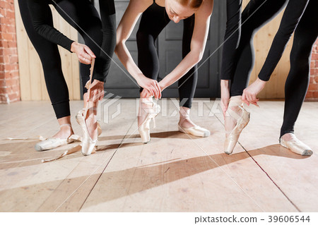The ballet concept. Pointe shoes close up. Young 39606544