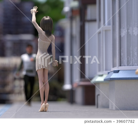 Stylish woman perming3DCG illustration material to meet with him Stylish woman perming3DCG illustration material to meet with him 39607782