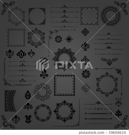 Vintage Set of Vector Horizontal, Square and Round Vintage Set of Vector Horizontal, Square and Round 39608628