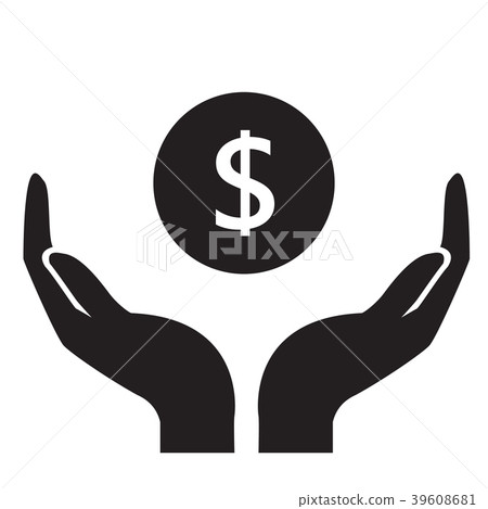 hand holding money dollar sign - Stock Illustration [39608681] - PIXTA