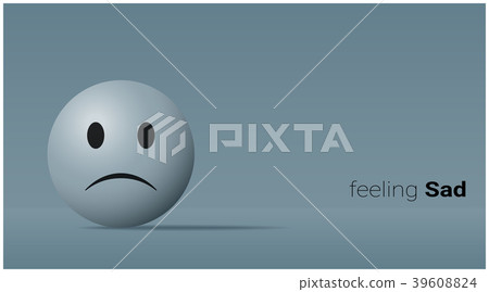 Emotional background with sad blue face emoji Emotional background with sad blue face emoji 39608824