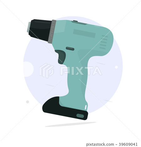 Cordless screwdriver. Cartoon style. Cordless screwdriver. Cartoon style. 39609041