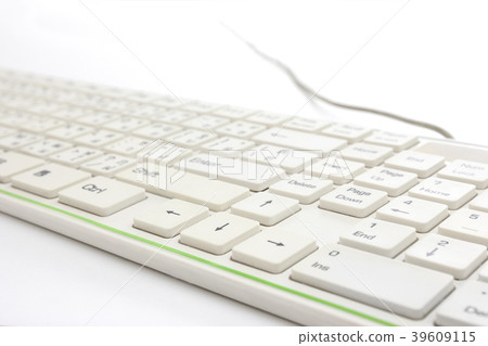Close up of white keyboard on white background Close up of white keyboard on white background 39609115