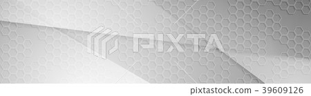 Grey concept web banner with hexagons texture Grey concept web banner with hexagons texture 39609126