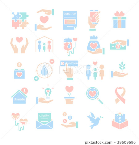 Donation and Charity Icon set Donation and Charity Icon set 39609696