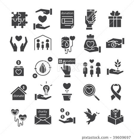 Donation and Charity Icon set 39609697