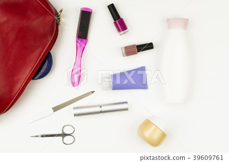 Manicure bag and tools, leg's nail careconcept on 39609761