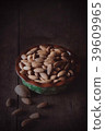 Shelled Almonds, Dark Image. Rustic style. Toned I 39609965