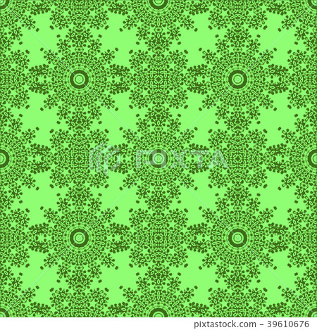 Green Ornamental Seamless Line Pattern. Green Ornamental Seamless Line Pattern. 39610676