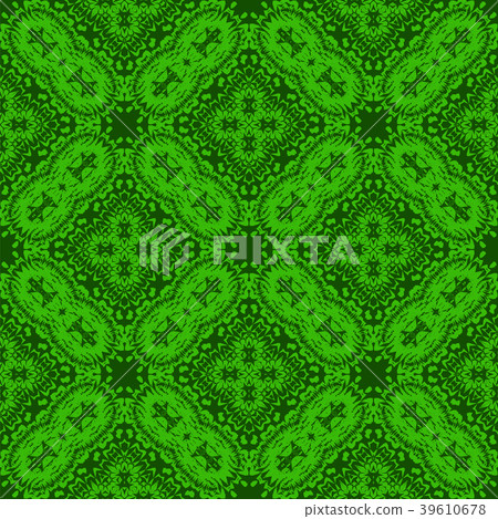 Green Ornamental Seamless Pattern. Green Ornamental Seamless Pattern. 39610678