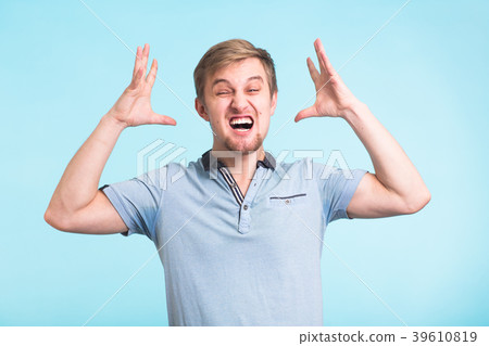 Furious angry man with rage and frustration 39610819