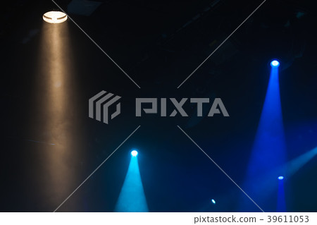 Yellow and blue spot lights and scenic smoke 39611053