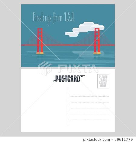 American golden Gate bridge vector illustration 39611779