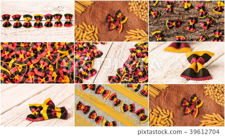 Photo of mixed various kinds of pasta Photo of mixed various kinds of pasta 39612704