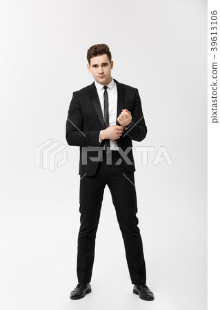 Full length Portrait Businessman posing stylishly Full length Portrait Businessman posing stylishly 39613106