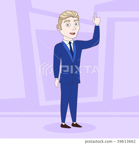 Cartoon Business Man In Elegant Suit Clothes Point Cartoon Business Man In Elegant Suit Clothes Point 39613662