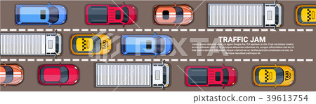 Road Full Of Different Cars Top Angle View of Road Full Of Different Cars Top Angle View of 39613754